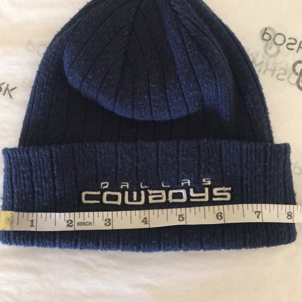 REEBOK & NFL•”ON FIELD” VINTAGE• Men’s •Dallas Cowboys Beanie• Navy & White - Picture 13 of 14